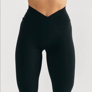 Alphalete surface power leggings.  Cross front